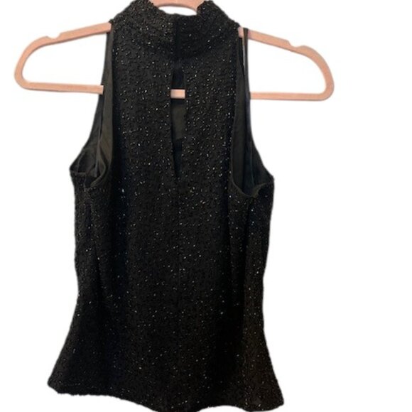 Marina Sequin Black Top Sleeveless - Picture 3 of 3